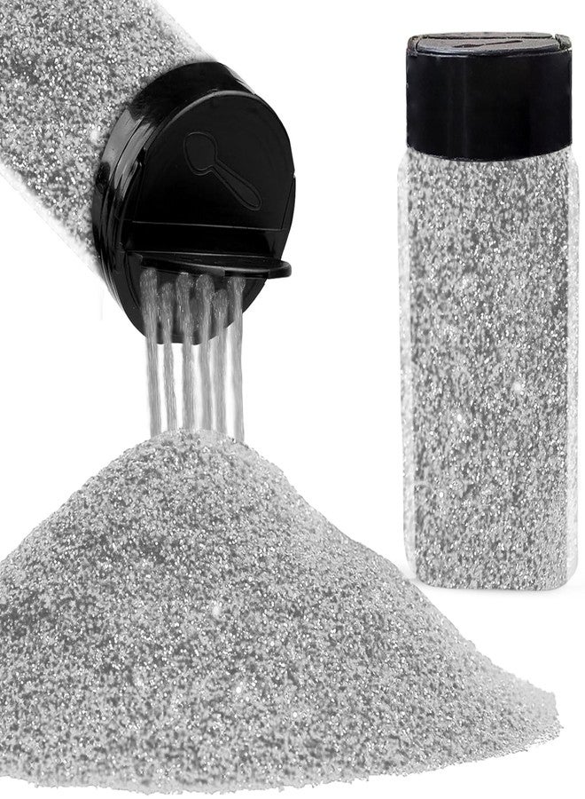 INDIKONB Sparkle Fine Glitter Dust Powder with Sprinkler Bottle | Multicolour Chamki Glitter for Art & Craft, Resin Art, Nail Art, Scrapbooking, Candle Making (50g) (Silver) - Image 1